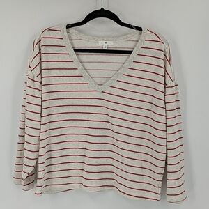 BP. Striped V-Neck Sweatshirt